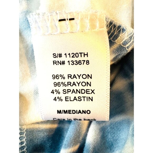 2/$25 MOD Tie-Dye Medium Sleeveless Deep Plunge V neck Rayon & Spandex Blue & Wh - Picture 8 of 12